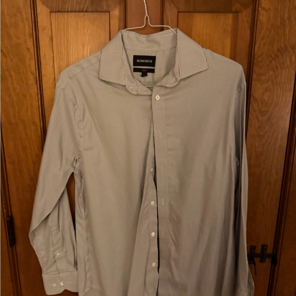 Bonobos Men's Gray Checkered Dress Shirt